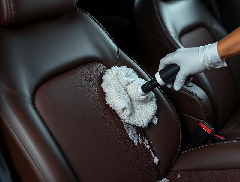 Limpeza de banco de couro automotivo