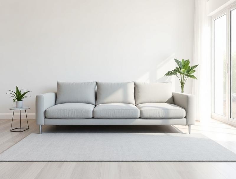 Sofá limpo em sala minimalista
